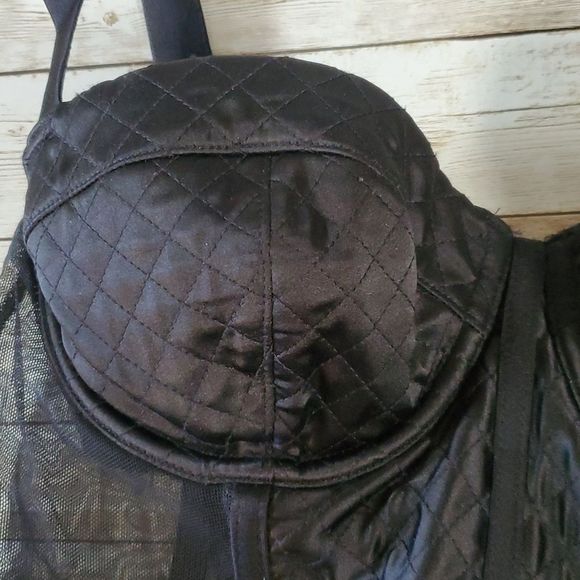 Victoria's‎ Secret Very Sexy Black Quilted Satin Corset with Garter Straps 34B - Picture 4 of 10